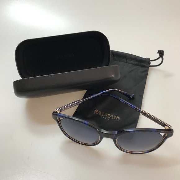 Brand New in Box Authentic Balmain Style #BL2507 Blue Marbled Sunglasses - Picture 8 of 8
